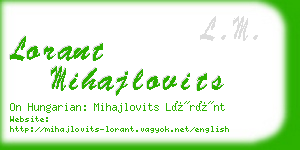 lorant mihajlovits business card